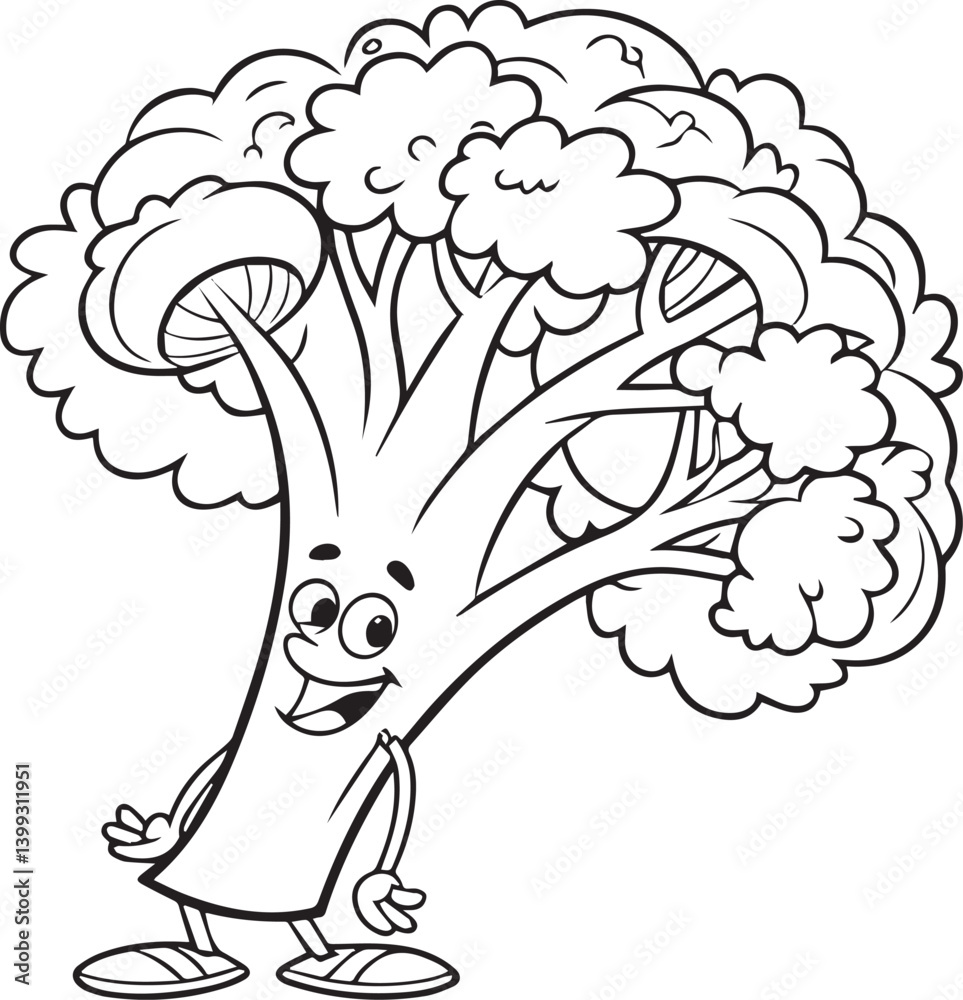 Fototapeta premium tree cartoon illustration, tree line art silhouette vector, tree line art vector illustration 
