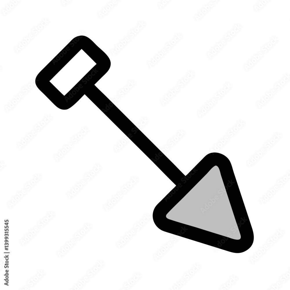 Garden Shovel with Angled Head Icon Design Garden Shovel with Angled Head Icon Design