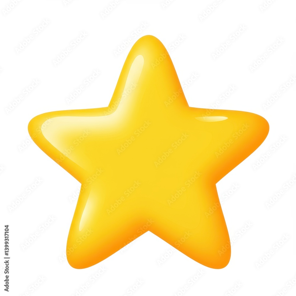 A single yellow star illustration on white background A single yellow star illustration on white background