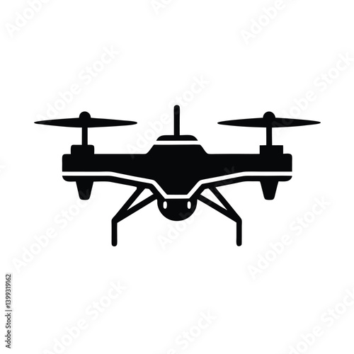 Drone Hovering Minimalist Vector Art