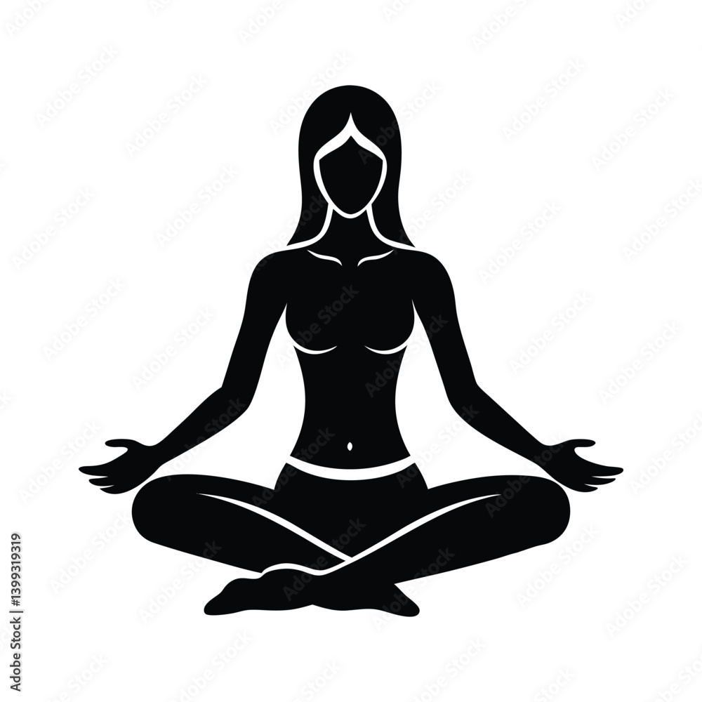 Female Lotus Meditation Vector Art Female Lotus Meditation Vector Art