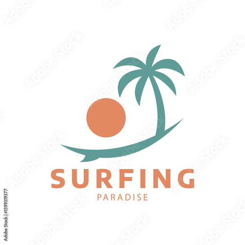 logo simple surfing vector icon symbol modern illustration design