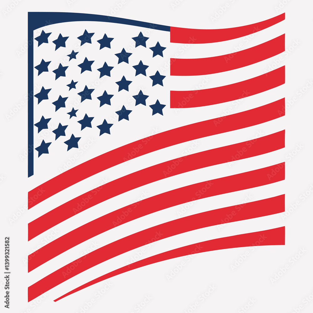 Naklejka premium An image of a stylized American flag