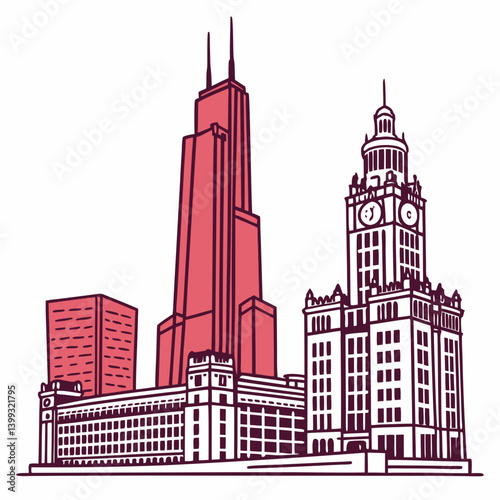 city skyline vector illustration