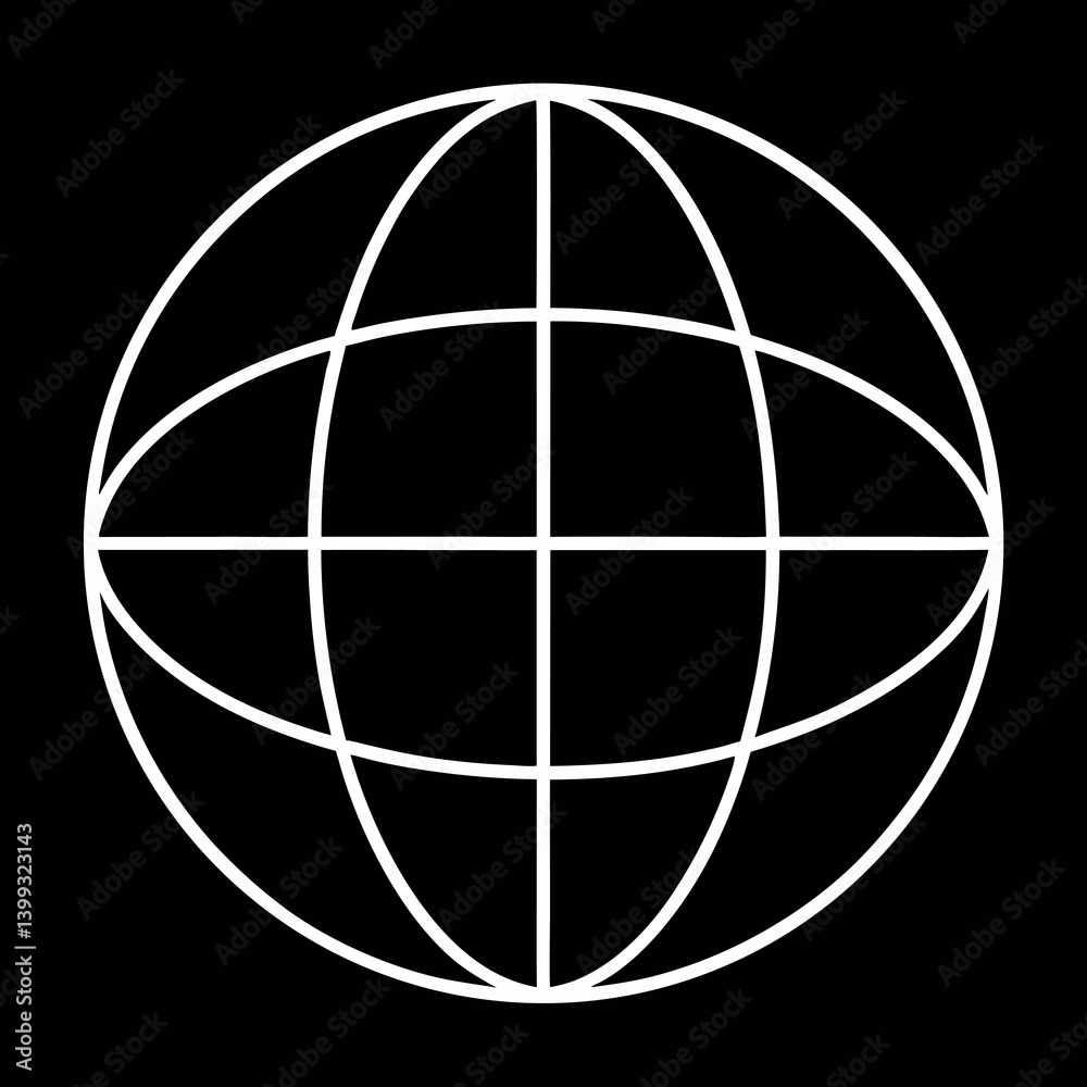 Globe with latitude and longitude lines a minimalist. Globe with latitude and longitude lines a minimalist.