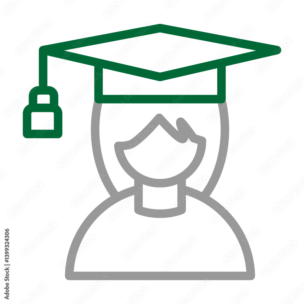 Student Vector Line Dark Green Grey Icon Design Student Vector Line Dark Green Grey Icon Design
