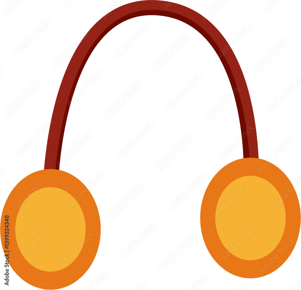 Autumnal Orange Earmuffs: Simple Vector Illustration Autumnal Orange Earmuffs: Simple Vector Illustration
