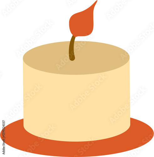 Creamy Candle with Ember Flame on Burnt Orange Base