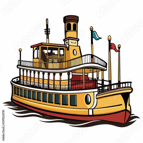 vector illustration of a ship