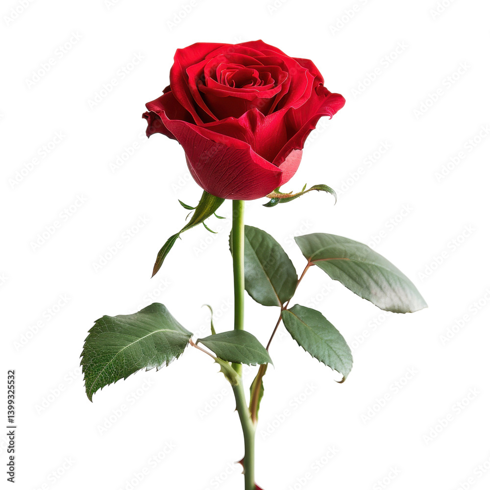 Fototapeta premium Stunning Red Rose on Black Background