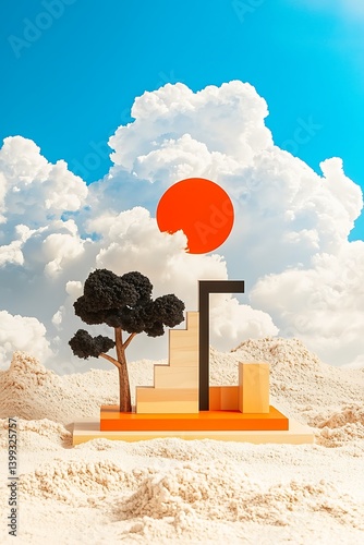 Abstract Island Scene