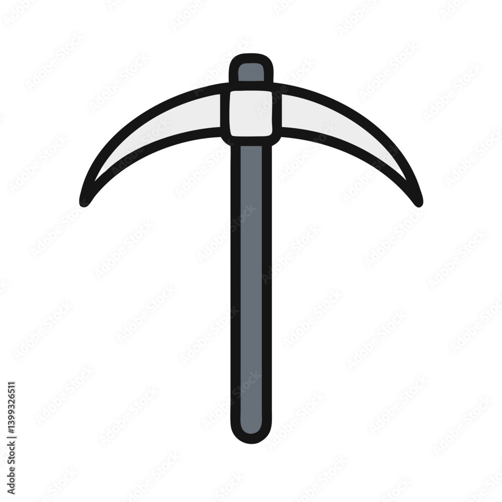 Pickaxe Tool with Curved Blade Icon Design Pickaxe Tool with Curved Blade Icon Design