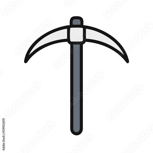 Pickaxe Tool with Curved Blade Icon Design