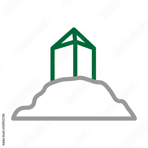 Jabl e Rehmat Vector Line Dark Green Grey Icon Design