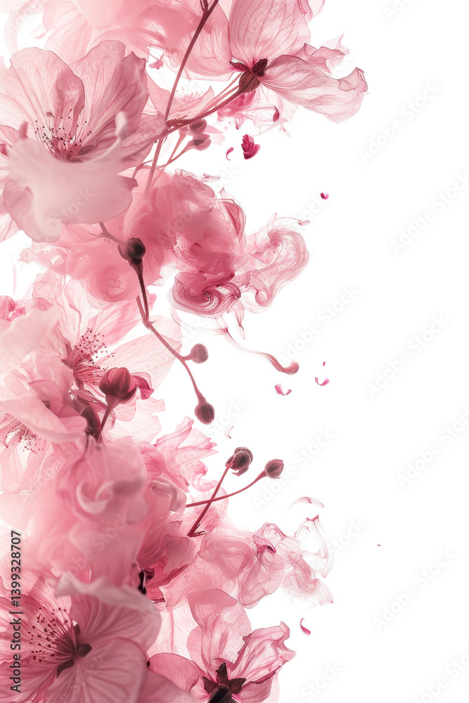 Fototapeta premium Stunning Pink Cherry Blossoms in Artistic Floral Design