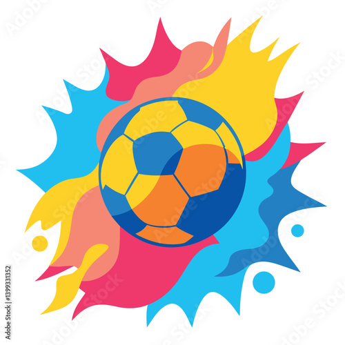 Vector illustration  of  vibrant football. 