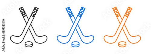 crossed hockey  vector icon