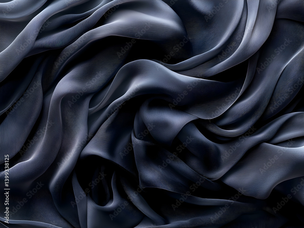 Fototapeta premium Dark Gray Fabric Drape 3D Illustration