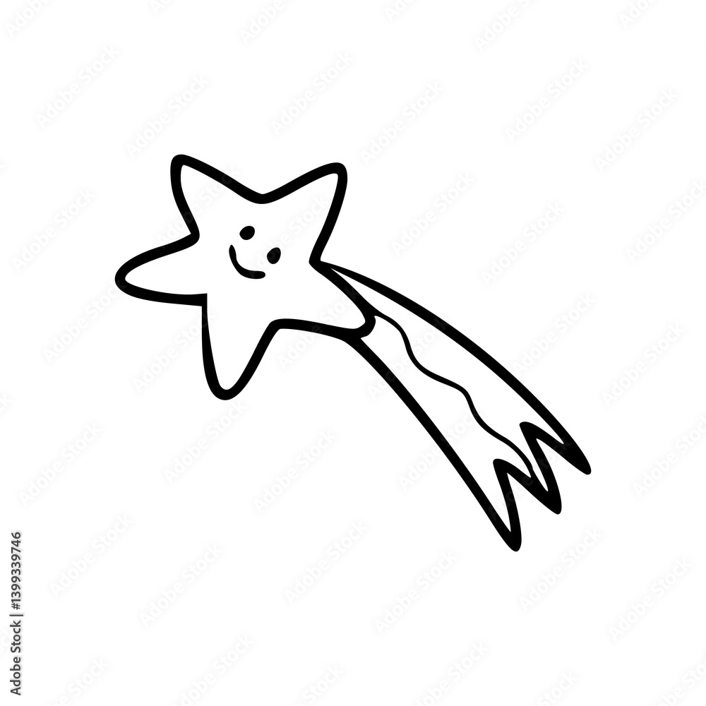 Obraz premium smiling shooting star with trail