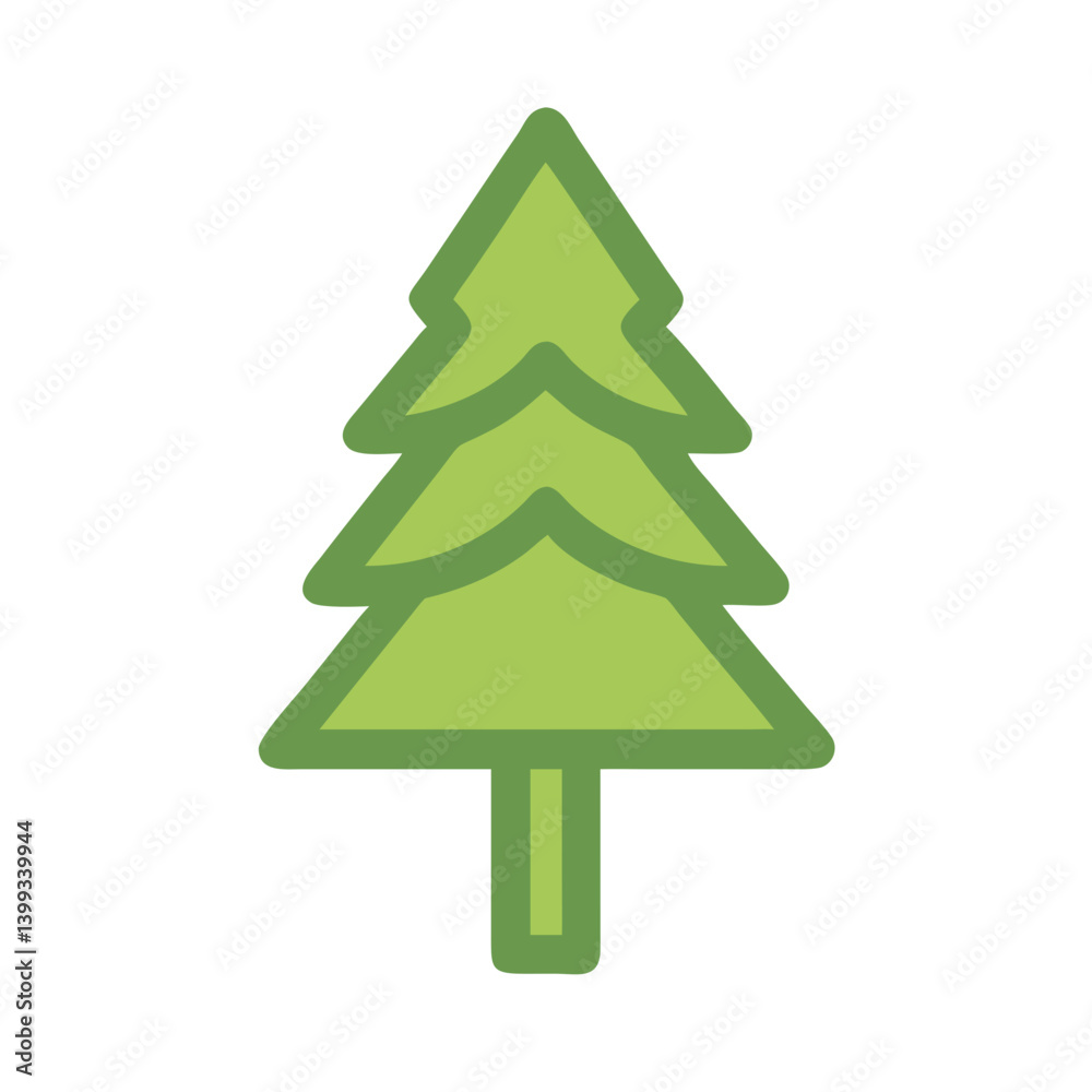 Pine Tree Icon with Tapered Shape Design