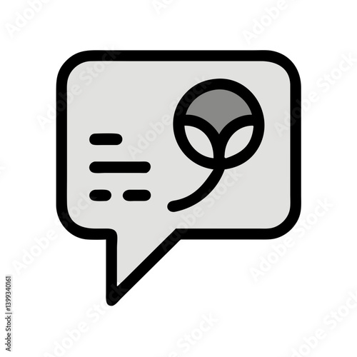 Speech Bubble with Sprout Symbol Icon Design