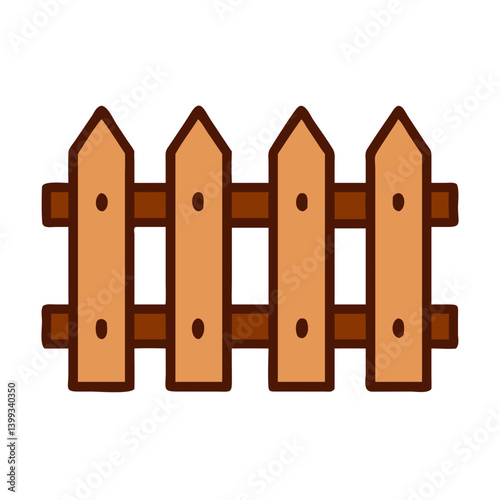 Wooden Fence with Pointed Tops Icon Design