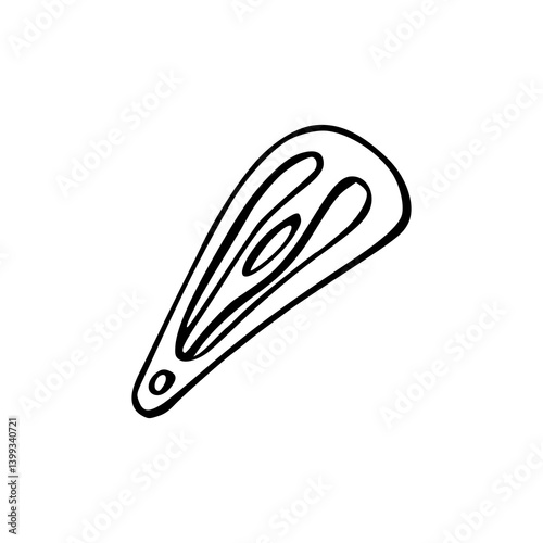 simple hair clip outline vector