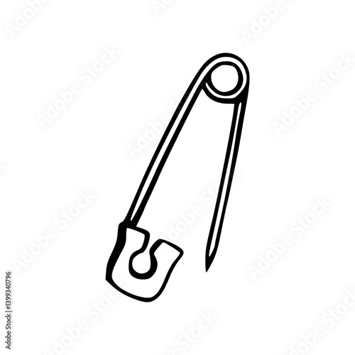 minimalist safety pin drawing