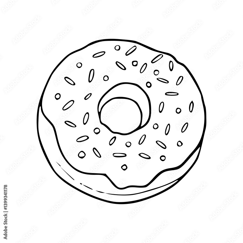 outline of a sprinkled donut design outline of a sprinkled donut design