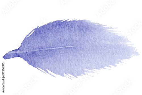 single flat watercolor brush stroke isolated on white background