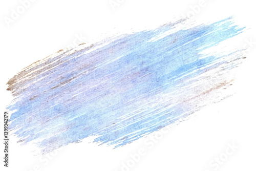 single flat watercolor brush stroke isolated on white background