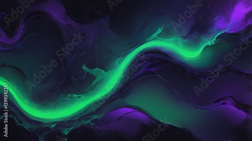 Electric gradient with neon green fading into deep purple, bold and striking contrast