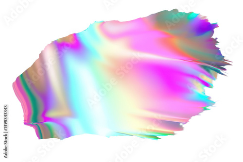 Holographic Foil Sheet – Iridescent Material Isolated on White