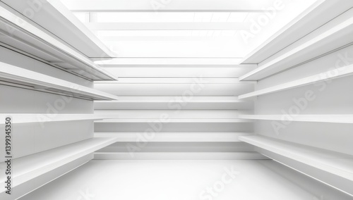 Empty modern retail space, bright and minimalist