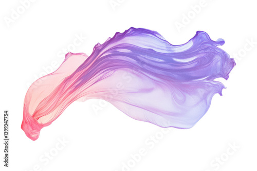 Transparent Gradient Flow Brush Stroke – Soft Abstract Shape Isolated on White