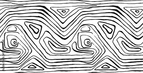  The geometric pattern by stripes . Seamless vector background. Black and white texture. Graphic modern pattern. Vector illustration