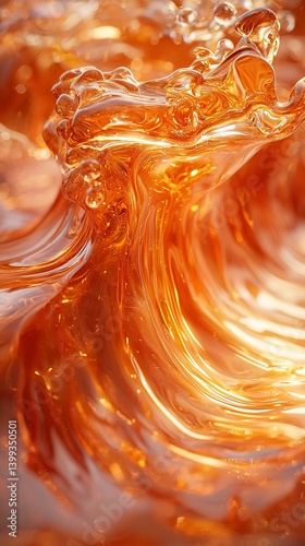 Rippling liquid metal surface, warm golden reflections, dynamic distortion, shallow perspective, smooth texture.
