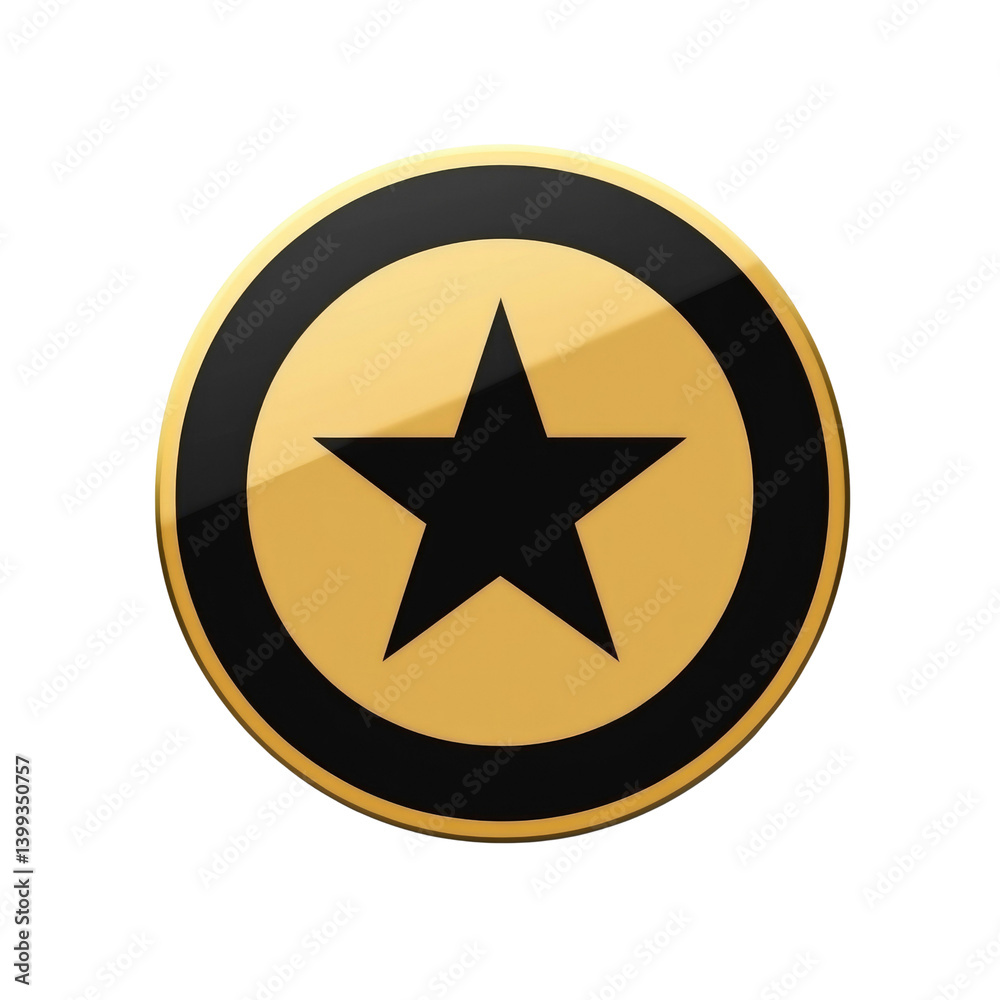 Gold and Black Star Badge Icon Premium Quality Award Symbol Gold and Black Star Badge Icon Premium Quality Award Symbol