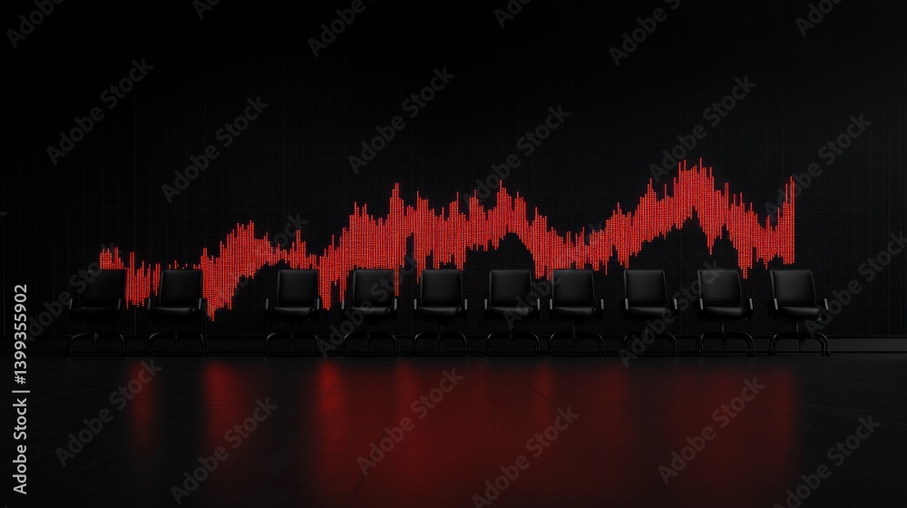 Fototapeta premium Empty Room, Financial Chart, Business Meeting