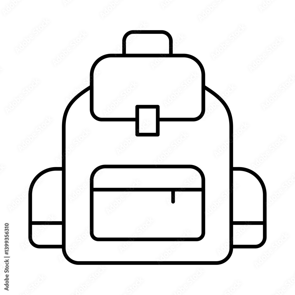 Backpack Line Icon. Education, E-Learning, School, College, Study, Knowledge Icons Editable Stroke Vector Illustration Backpack Line Icon. Education, E-Learning, School, College, Study, Knowledge Icons Editable Stroke Vector Illustration