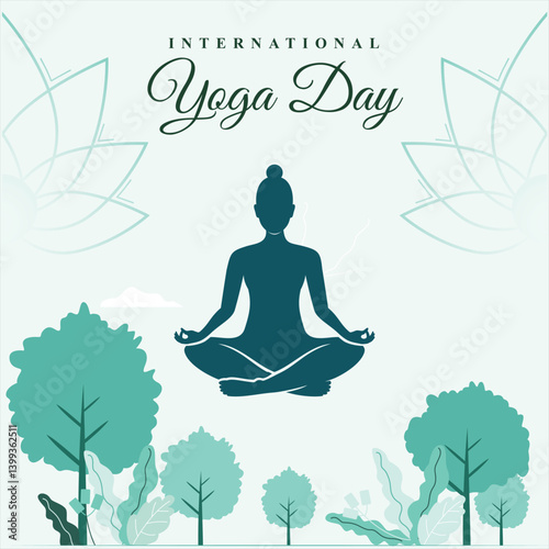 yoga day banner template design for social media 