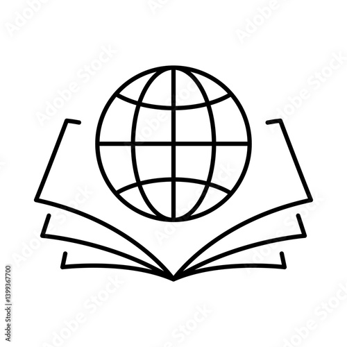 Global Education Line Icon. Education, E-Learning, School, College, Study, Knowledge Icons Editable Stroke Vector Illustration