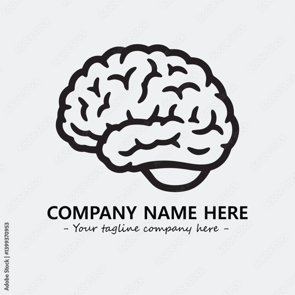 Brain illustration black and white for logo company vector image
Brain illustration black and white for logo company vector image