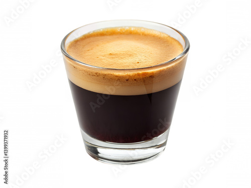 Espresso Shot in Glass, Single Espresso Coffee, Coffee Espresso Drink.