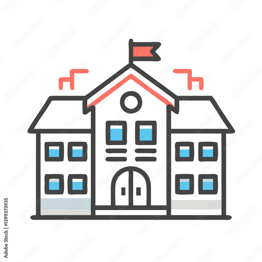 school icon, school vector illustration-simple illustration of school, perfect for school logos and icons school icon, school vector illustration-simple illustration of school, perfect for school logos and icons