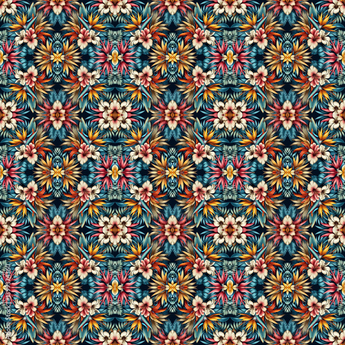Seamless Isolated Bloom Textile Pattern – Elegant Floral Design for Fashion, Fabric, and Print