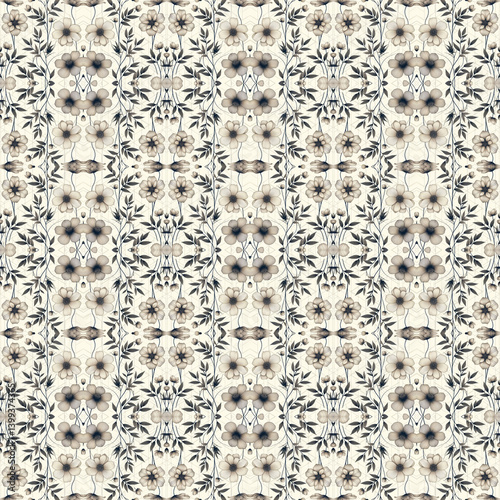 Seamless Isolated Bloom Textile Pattern – Elegant Floral Design for Fashion, Fabric, and Print