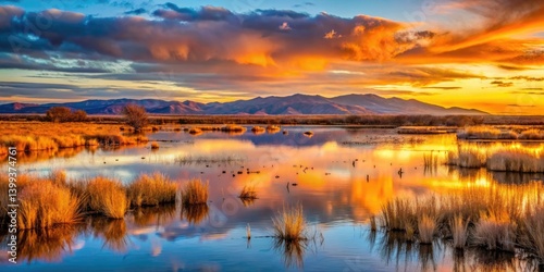 Bosque del Apache's wetlands glow:  New Mexico wildlife photography at its finest, low light edition.