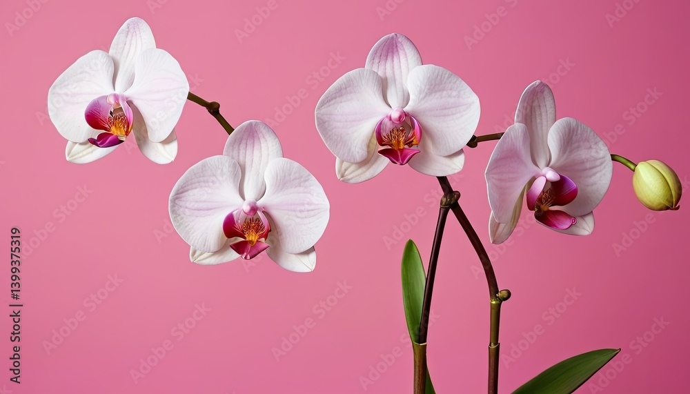 Obraz premium Close-up of orchid against white background 1