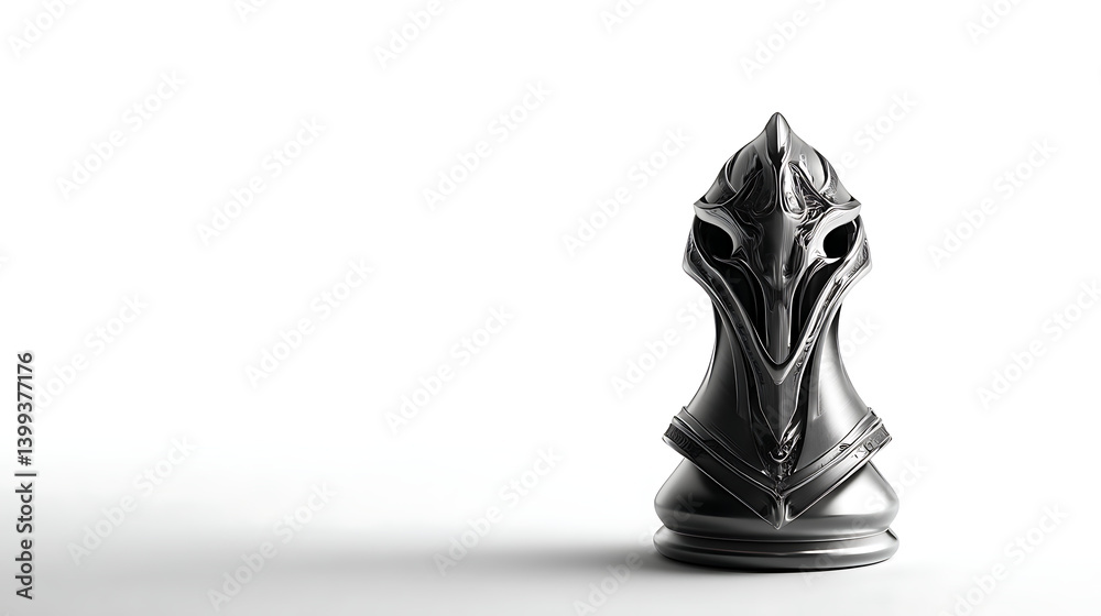 Strategic chess knight piece on display minimalist setting capturing the essence of a chess figure's symbolism Strategic chess knight piece on display minimalist setting capturing the essence of a chess figure's symbolism